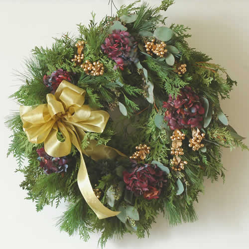 Hydrangea and Canella Berry Wreath